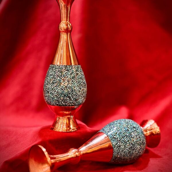 جفت گلدان فیروزه کوبی