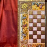 تخته نرد خاتم و نقاشی چوگان