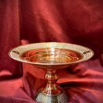 شیرینی خوری پایه دار مس و خاتم